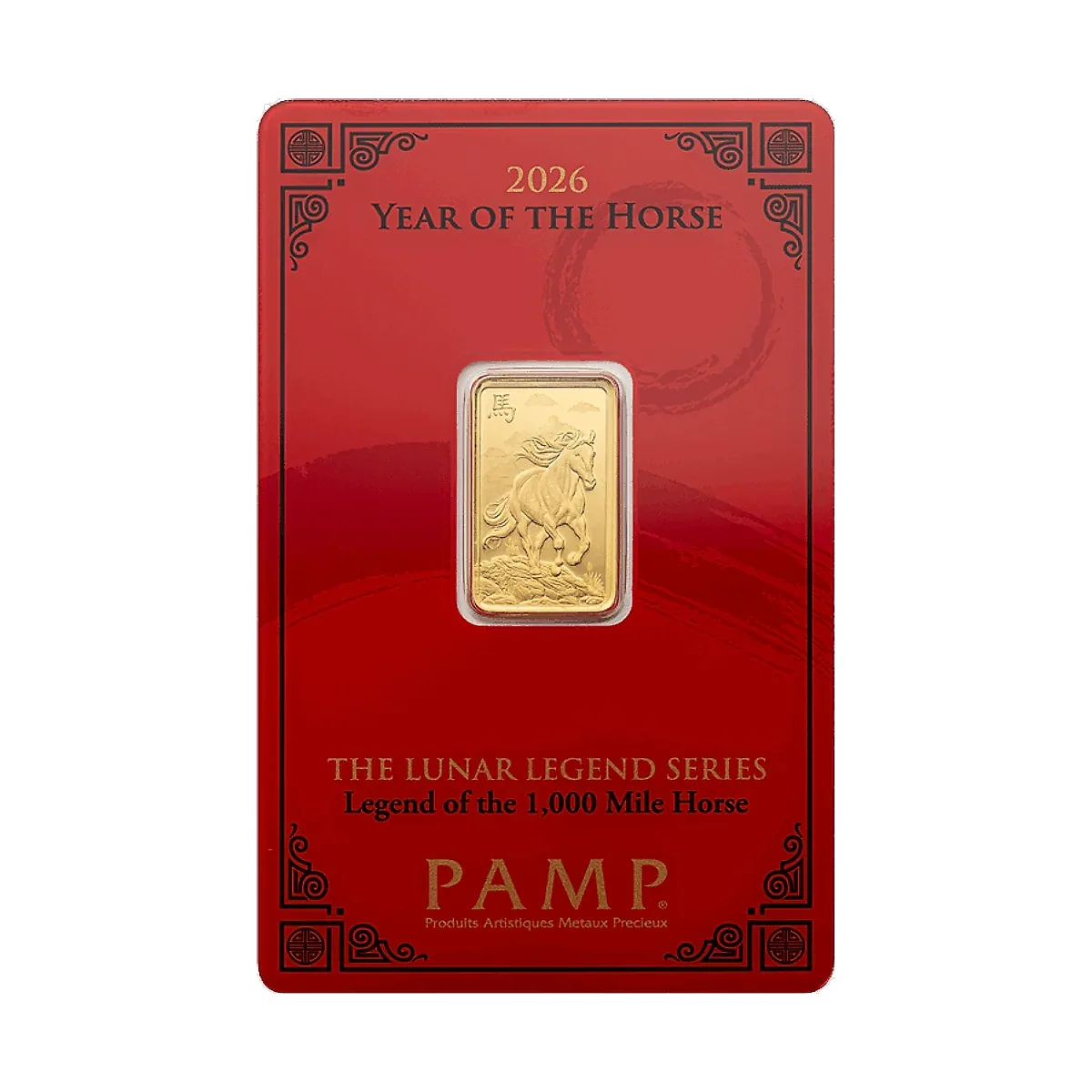 5 gram PAMP Suisse 2026 Year of the Horse Gold Minted Bar
