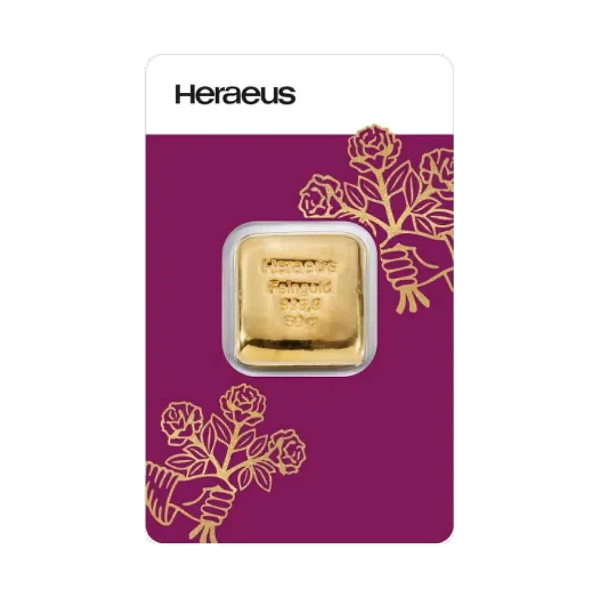 50 gram Heraeus (HK) Gold Cast Bar