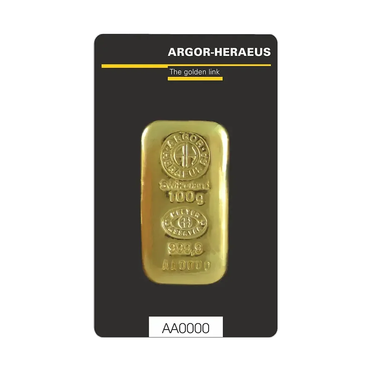 100 gram Argor-Heraeus Gold Cast Bar