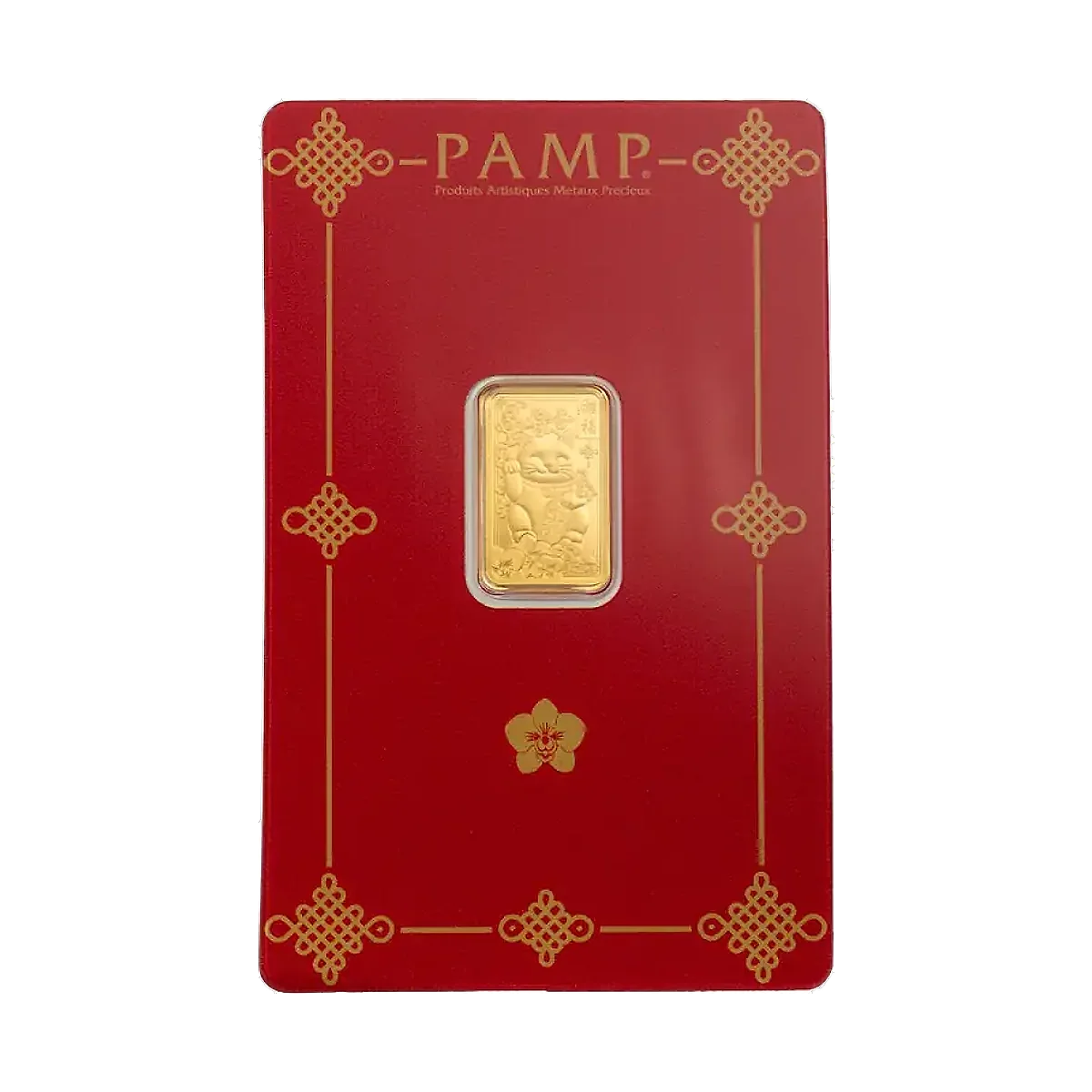 2.5 gram PAMP Suisse Lucky Cat Gold Minted Bar