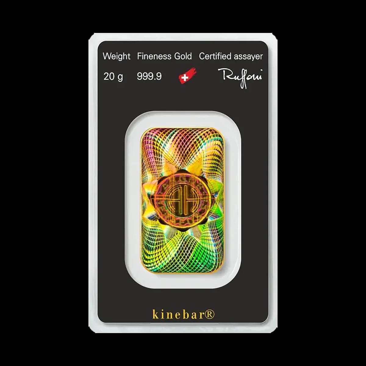 20 gram Argor-Heraeus Kinebar Gold Minted Bar