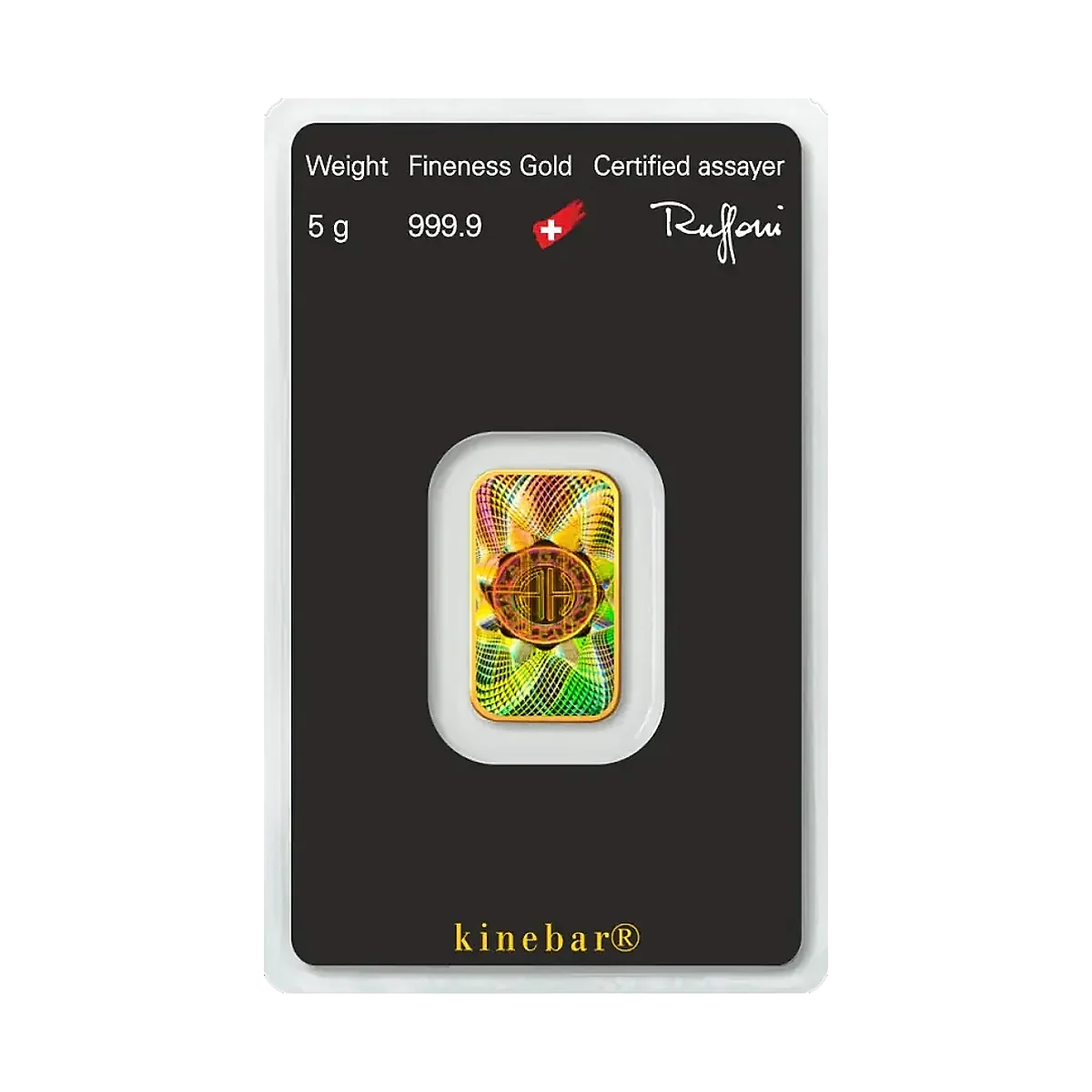 5 gram Argor-Heraeus Kinebar Gold Minted Bar