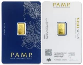 1 gram PAMP Suisse Gold bar