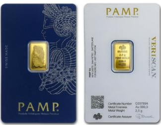 2.5 grams PAMP Suisse Gold bar