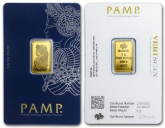 5 grams PAMP Suisse Gold bar