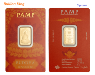 5 gram PAMP Suisse Buddha Gold Minted Bar
